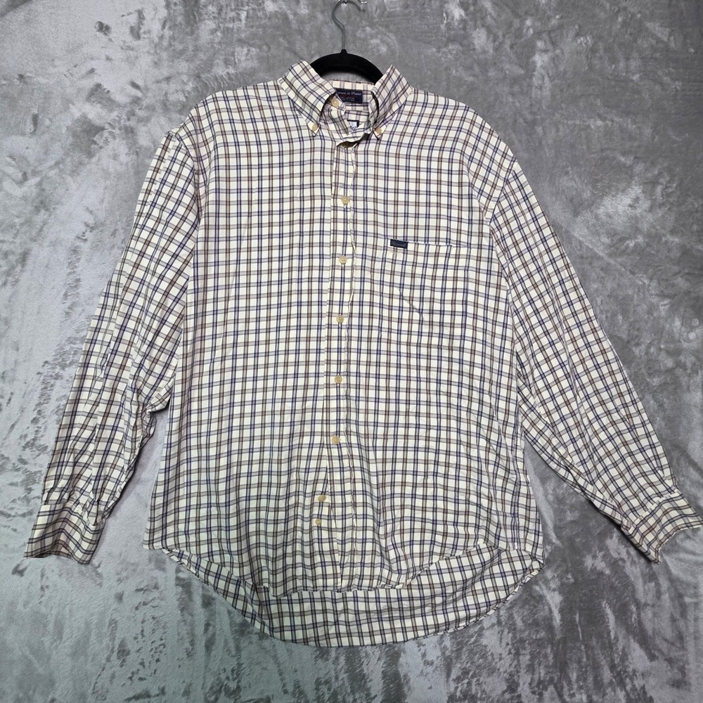Faconnable Albert Goldberg Mens Plaid Button Down Shirt 100% Cotton M USA Made